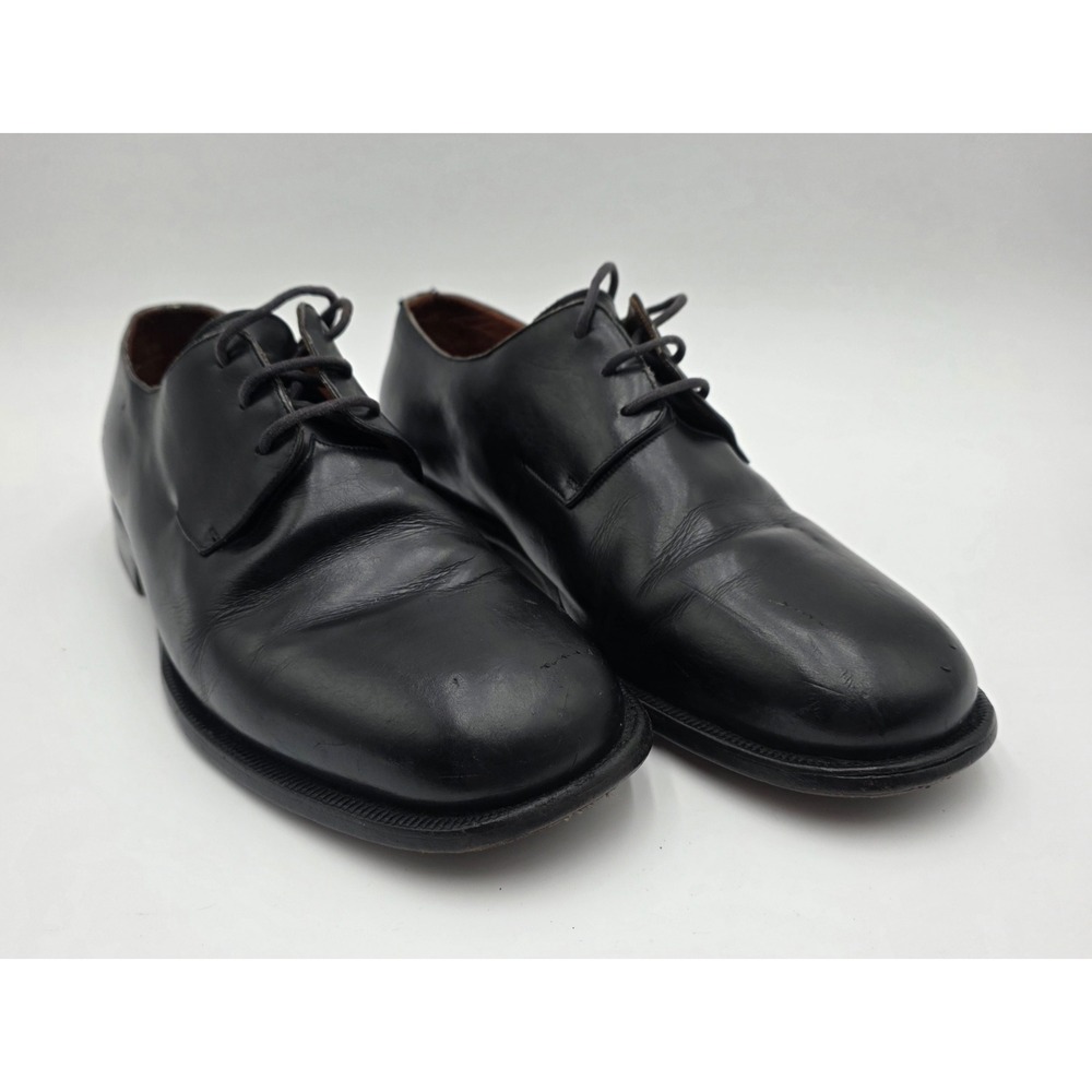 Jil Sander Men's Black Leather Derby Dress Shoes Made in Italy Round Toe Size 10
